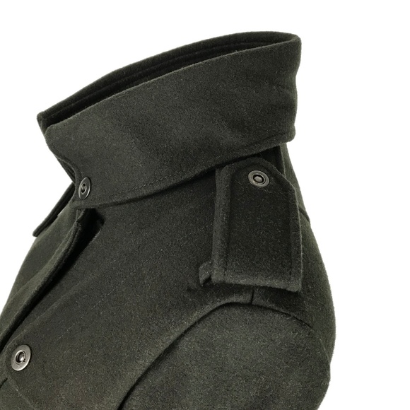 BEDO Femme Olive Green Wool Military Peacoat S - Picture 5 of 7